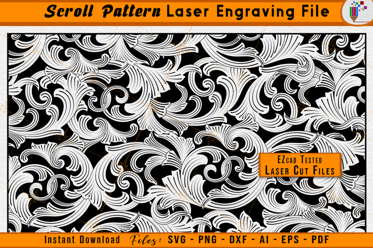 Scroll Pattern Laser Engraving Files | Scrollwork Vector SVG