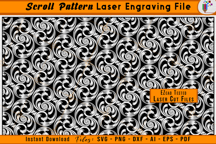 Scrollwork Firearms Laser Engraving File | Pattern Vector