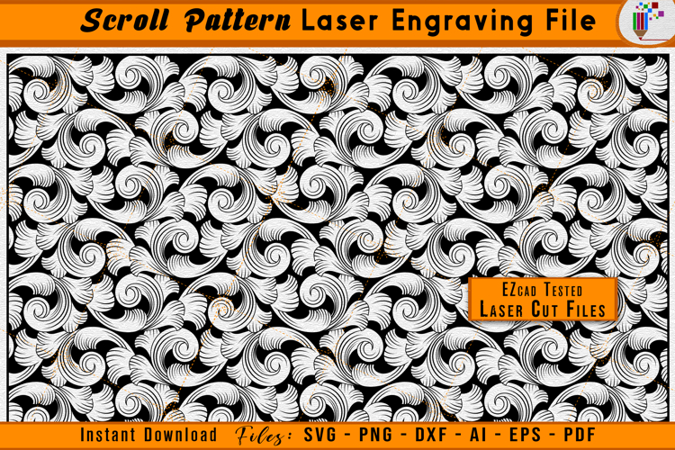 Scrollwork Firearms Laser Engraving File Scroll Pattern File
