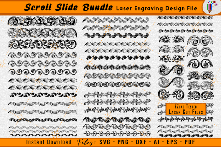 Scrollwork Slide Bundle Laser Engraving File Scroll Package