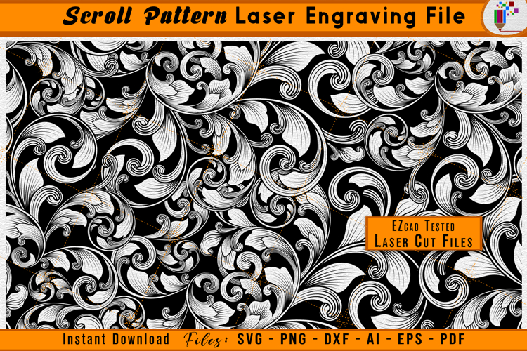 Scrollwork SVG | Scroll Pattern Laser Engraving Design File