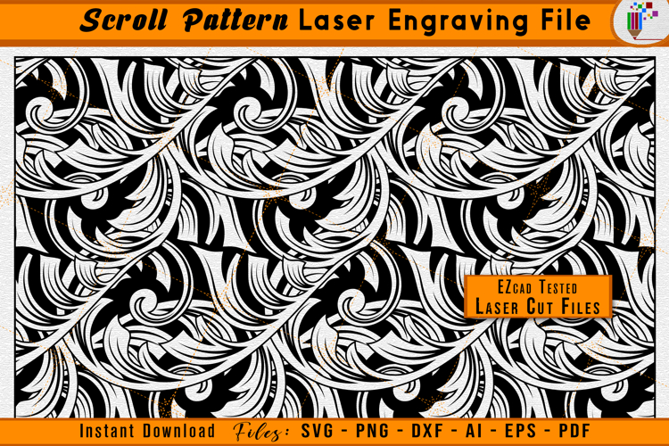Scrollwork Vector SVG | Scroll Pattern Laser Engraving Files