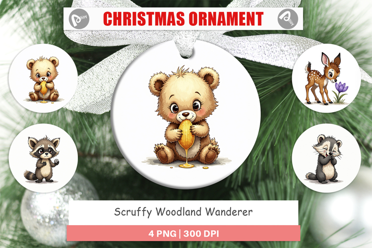 Scruffy Woodland Wanderers Ornament