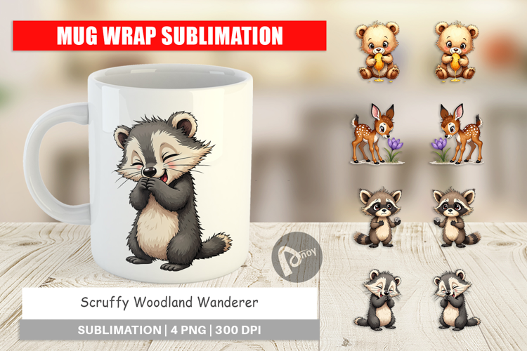 Scruffy Woodland Wanderers Mug Wrap