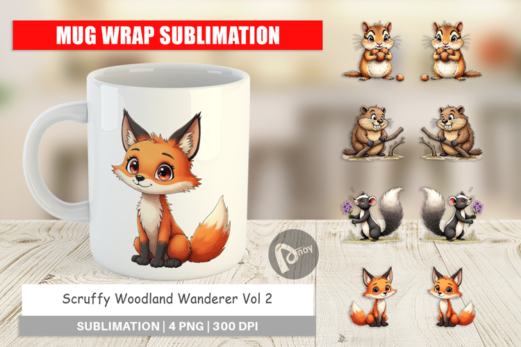 Scruffy Woodland Wanderers Mug Wrap