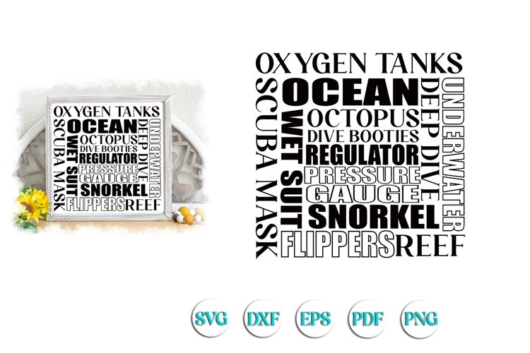 Scuba Diving Subway SVG cut file example image 1