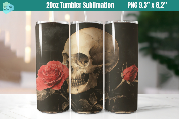 Scull 20 OZ Skinny Tumbler Sublimation