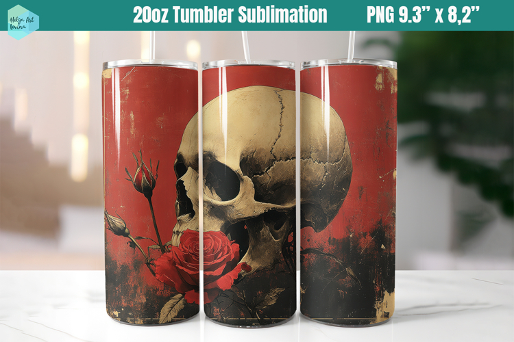 Scull 20 OZ Skinny Tumbler Sublimation