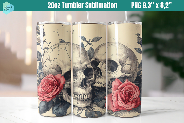 Scull 20 OZ Skinny Tumbler Sublimation
