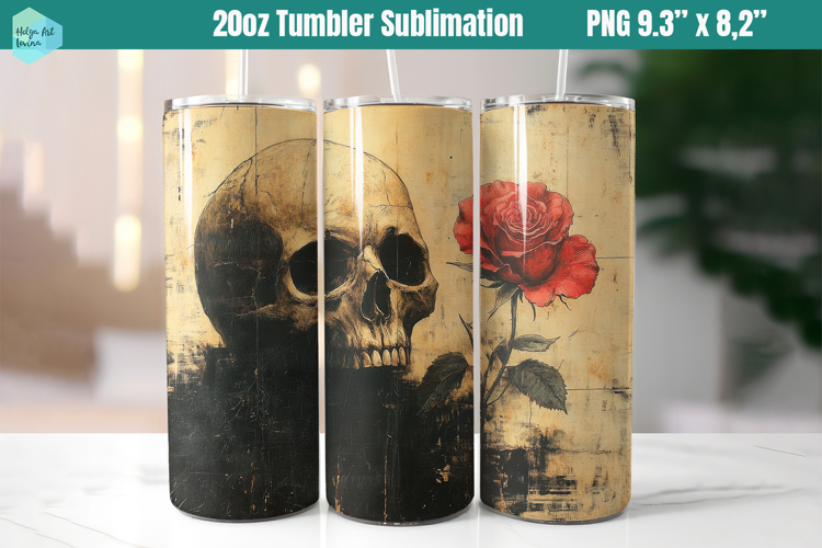 Scull 20 OZ Skinny Tumbler Sublimation