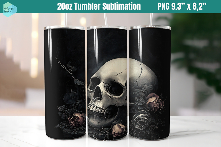 Scull 20 OZ Skinny Tumbler Sublimation