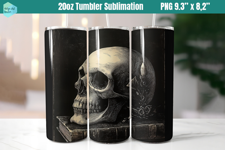 Scull 20 OZ Skinny Tumbler Sublimation