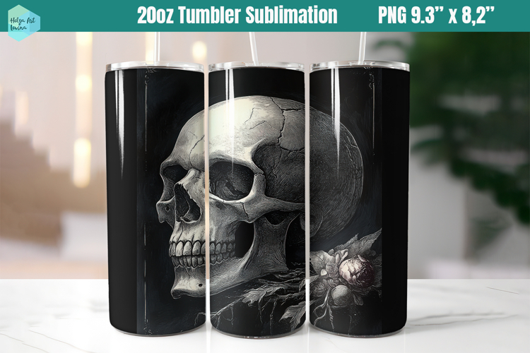 Scull 20 OZ Skinny Tumbler Sublimation