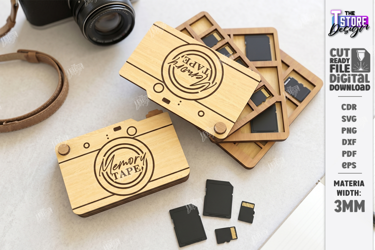 SD Card Holder Laser Cut | SD Card Case | Storage Box | CNC