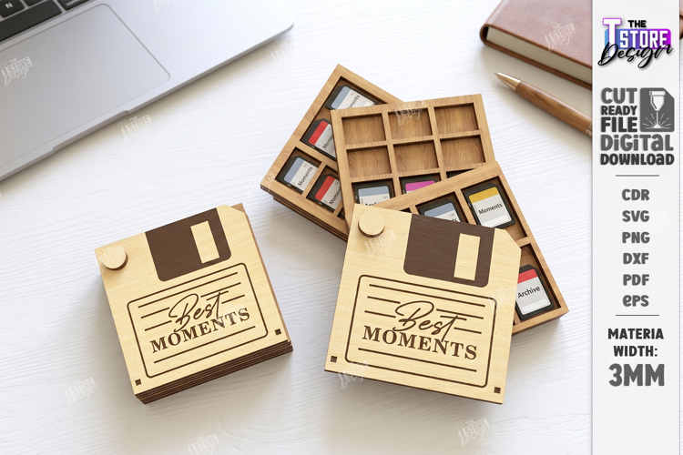 SD Card Holder Laser Cut | SD Card Case | Storage Box | CNC