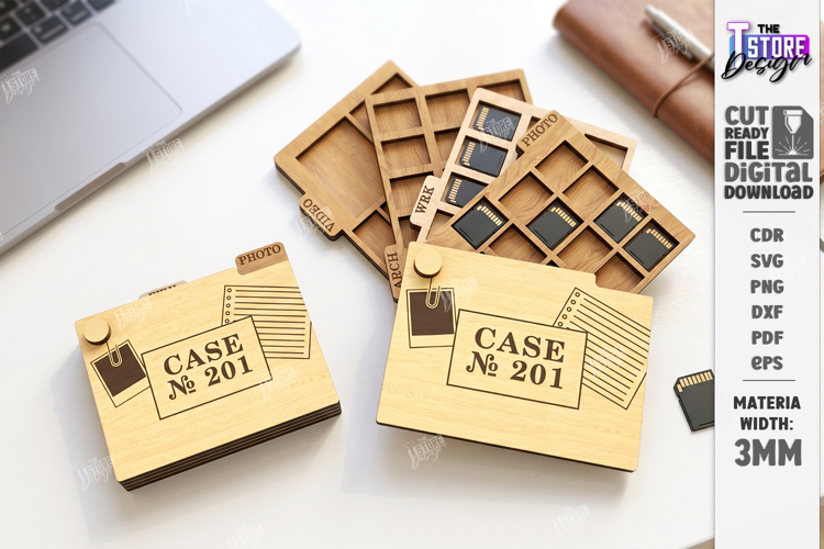 SD Card Holder Laser Cut | SD Card Case | Storage Box | CNC