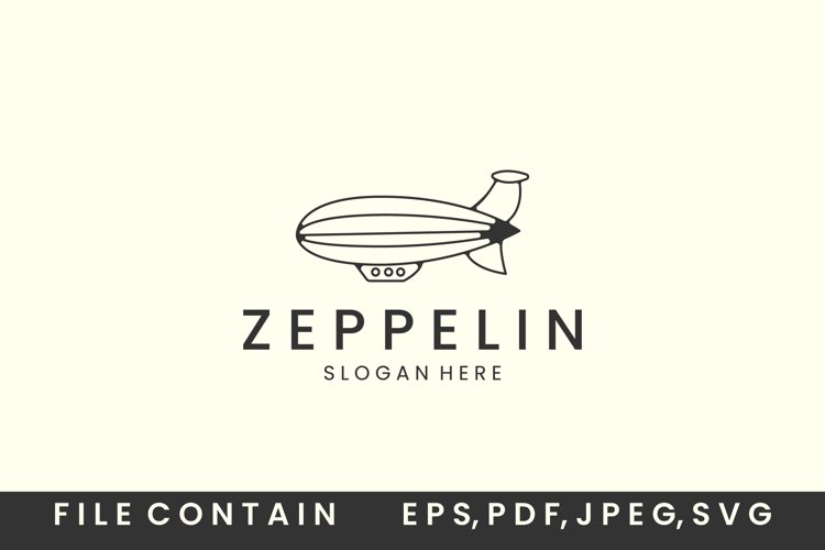 zeppelin front facing with linear style logo icon template example image 1