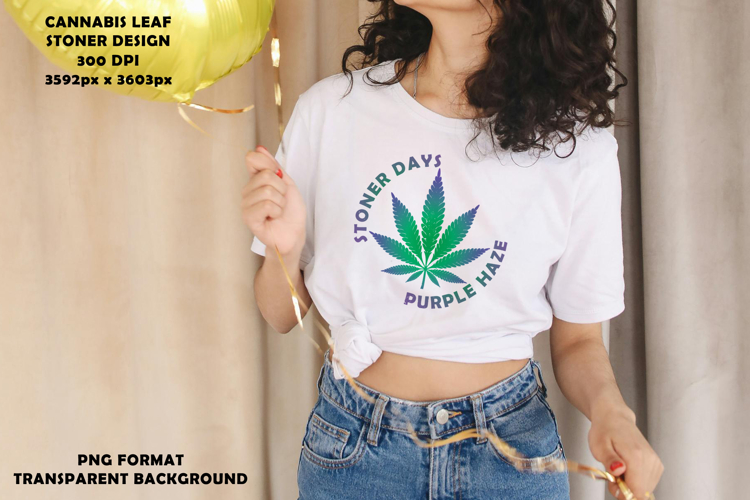 Stoner Days Cannabis Leaf Illustration