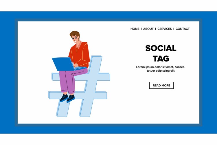 Social Tag Using Man For Searching Video Vector example image 1