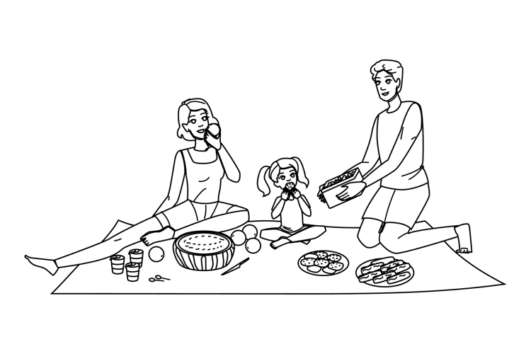 Family Picnic Clipart Image 3