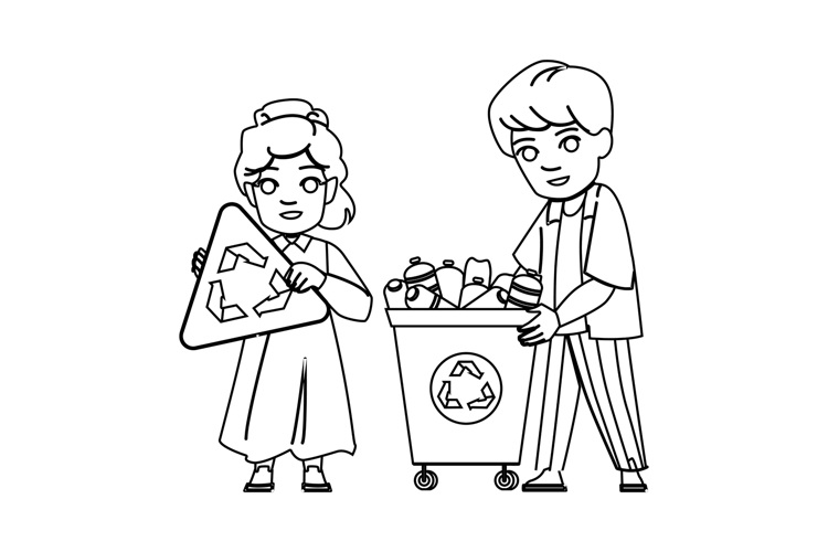 toy children recycled materials vector