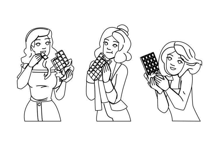 sweet chocolate woman vector