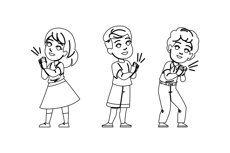children clap hand kid vector