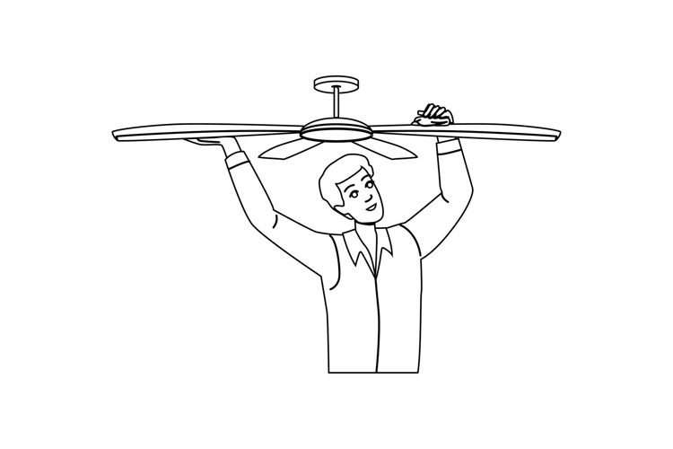 dirt cleaning fan vector