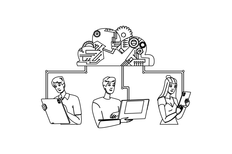 service cloud computing vector