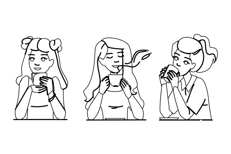 home coffee woman cup vector