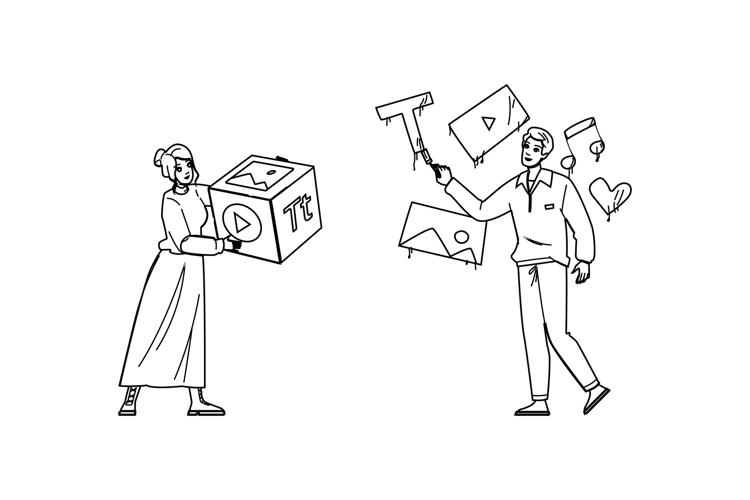 social content marketing vector