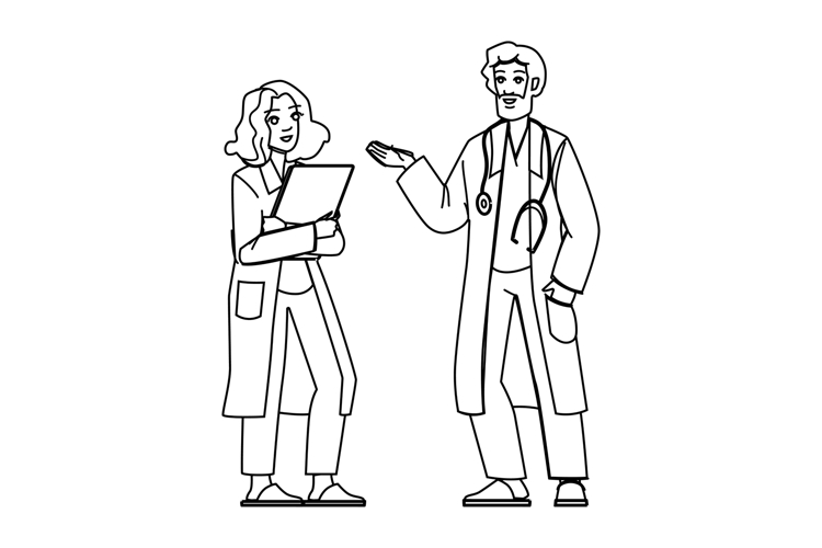 hospital healthcare professionals at work vector
