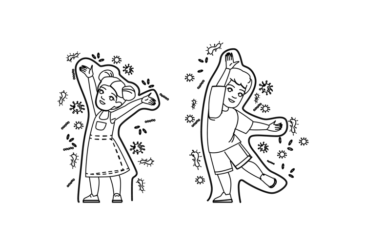 protection healthy immune system kid vector
