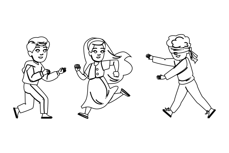 outdoors hide and seek game vector