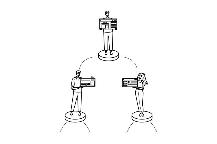 levels hierarchy website website vector