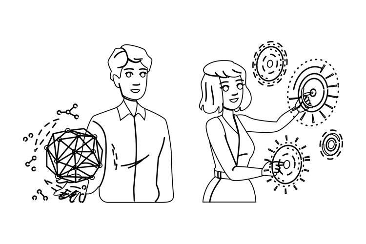 future holographic communication technology vector