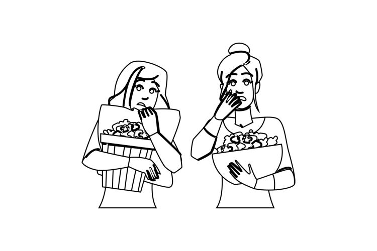 ghost horror watching woman vector