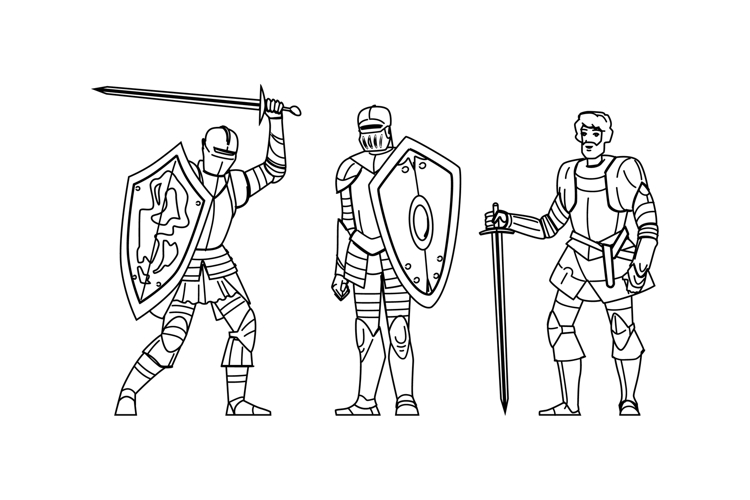 shield knight medieval vector