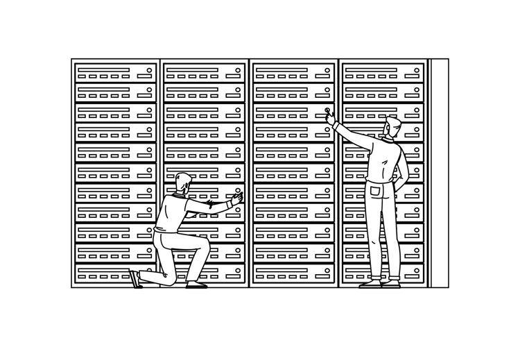 storage server racks vector