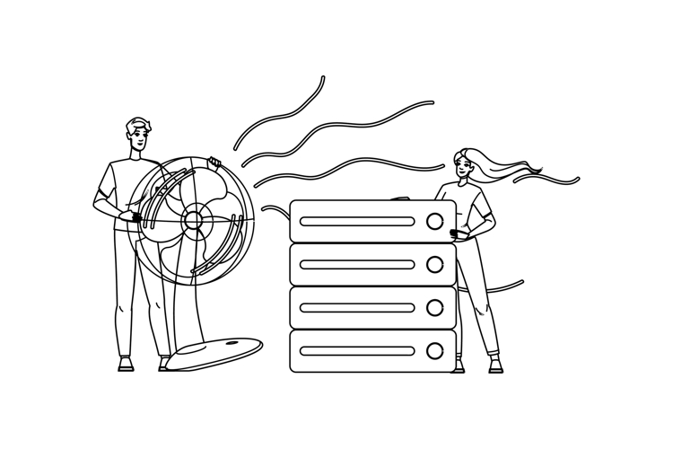 airflow server room cooling vector