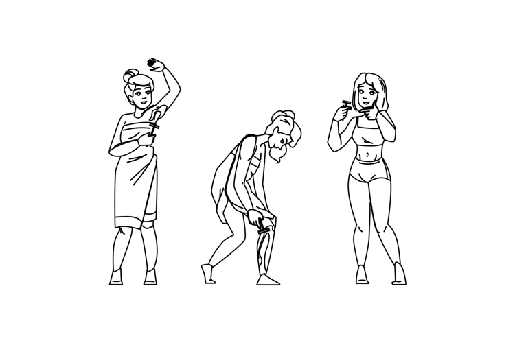 skin shaving woman vector