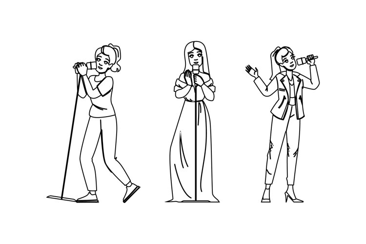 sing singer woman vector (6584718)