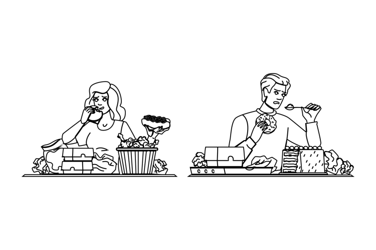 cravings stress eating vector