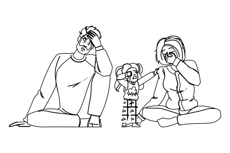 patience stress parenting vector