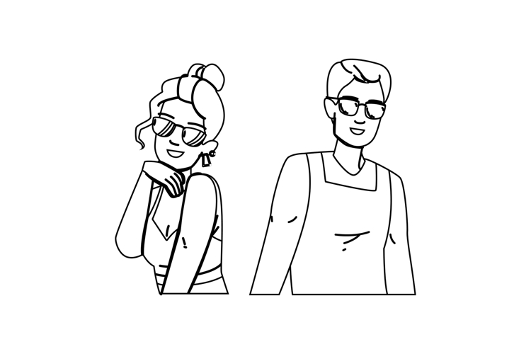 young sunglasses man woman vector