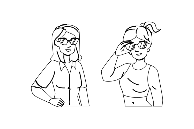 summer sunglasses woman vector