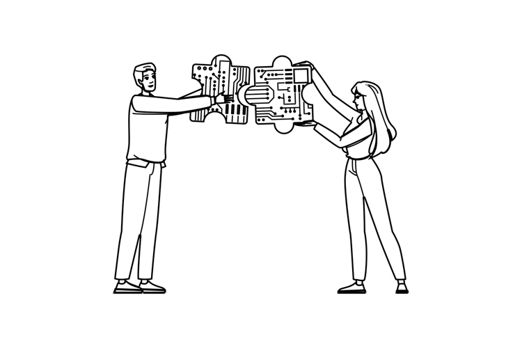 technology system integration vector