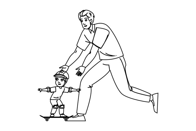 tricks teaching skateboard vector