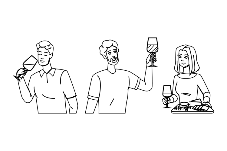 drink wine tasting vector