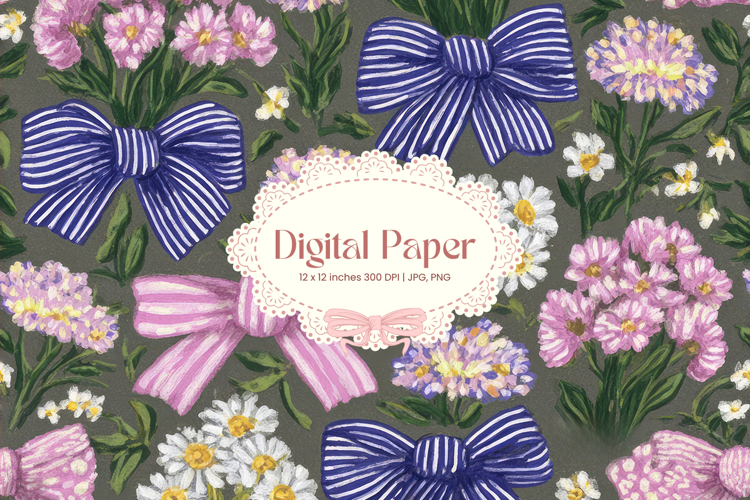 Bow Ribbon Background Bow Digital Paper Pattern Wallpaper_68